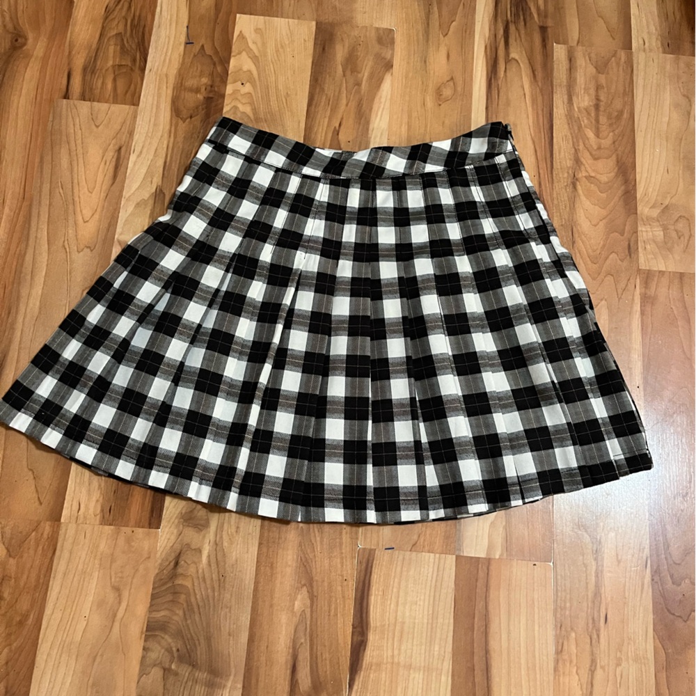 Black & White Plaid A-Line‎ Women's Skirt
